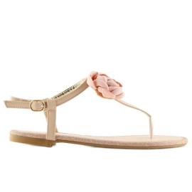 Chinelos com flor rosa T314P rosa