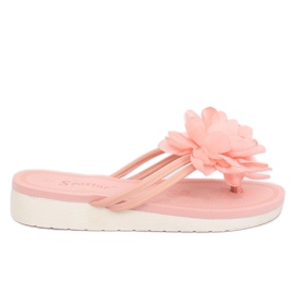Chinelos com flor rosa CK103 rosa