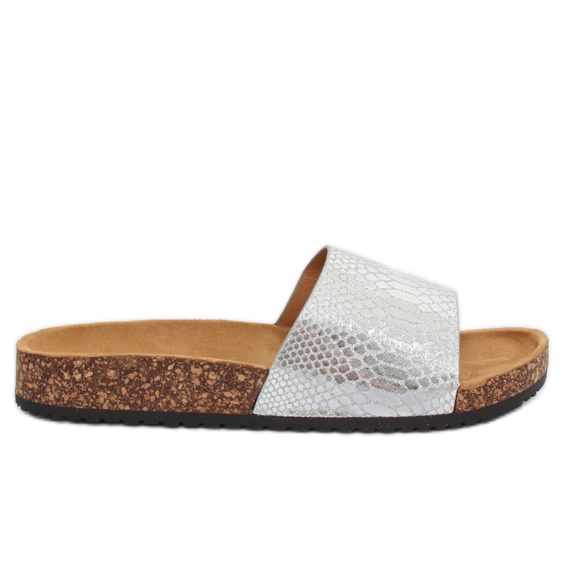 Chinelos femininos prata prata PK44491 prata cinza