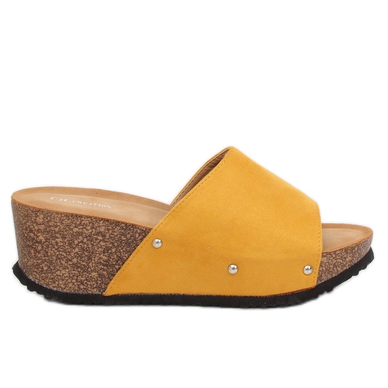 Chinelos de cunha amarela GU56 amarelos