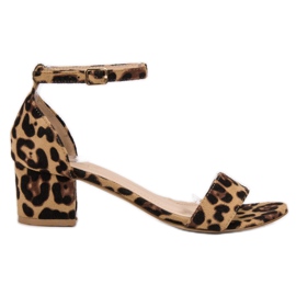 SHELOVET Sandálias clássicas com manchas marrom