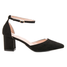Small Swan Bombas presas com fivela preto