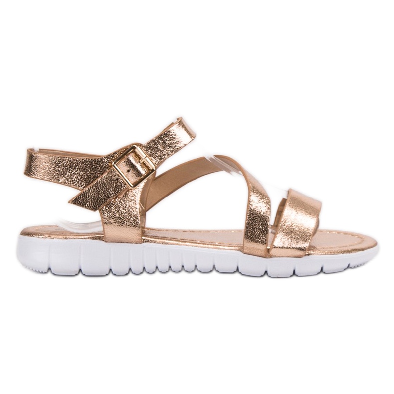 SHELOVET Sandálias de fivela amarelo