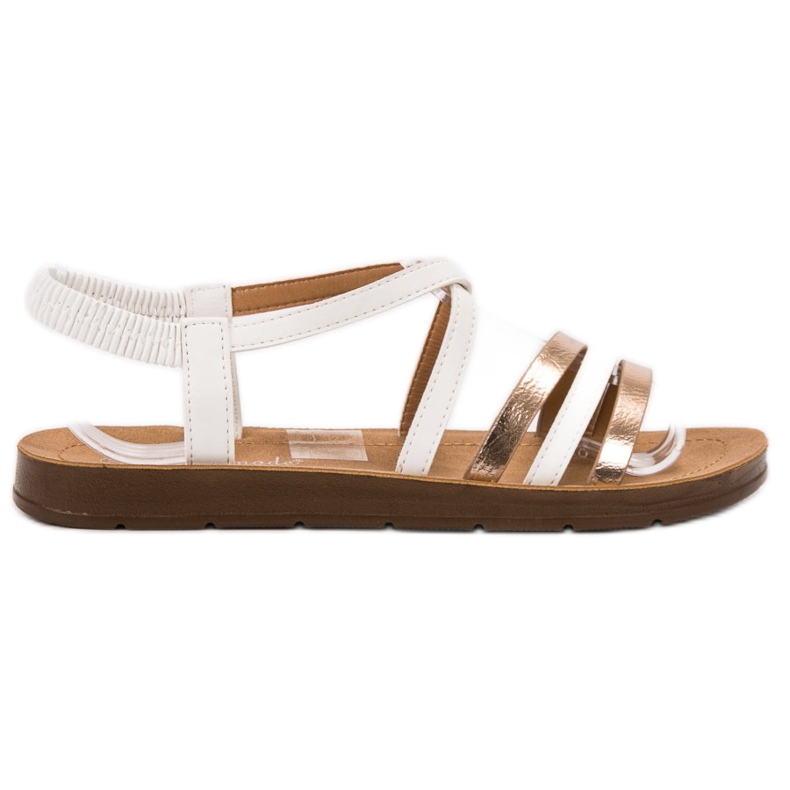 Super Mode Sandálias deslizantes elegantes branco