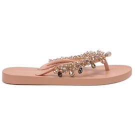 SHELOVET Chinelos de borracha com enfeites amarelo