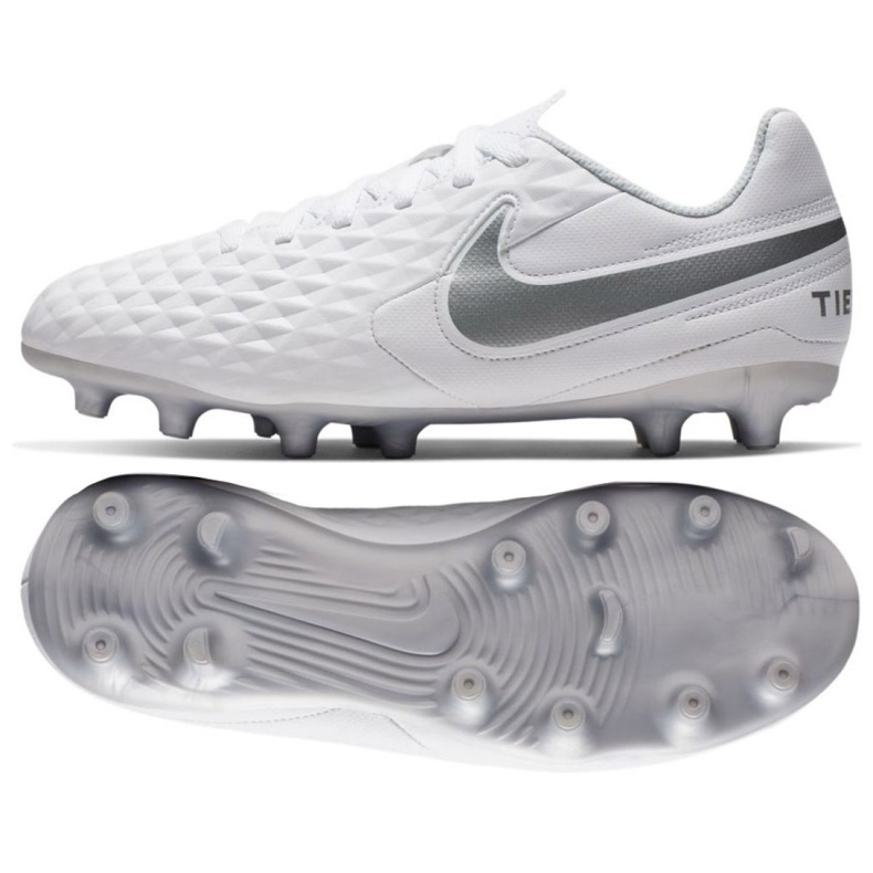 Chuteiras Nike Tiempo Legend 8 Club FG / MG Jr AT5881-100 multicolorido branco