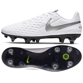 Botas de futebol Nike Tiempo Legend 8 Academia SG-Pro Anticlog Traction M AT6014-100 branco branco