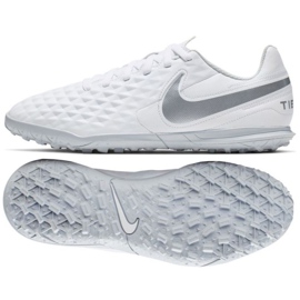 Chuteira Nike Tiempo Legend 8 Club Tf Jr AT5883-100 multicolorido branco