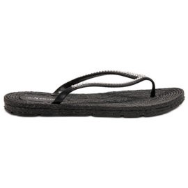 Seastar Chinelos com zircônia cúbica preto