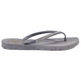 Seastar Chinelos com zircônia cúbica cinza