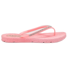 Seastar -de-rosa Flip-flops com zircões