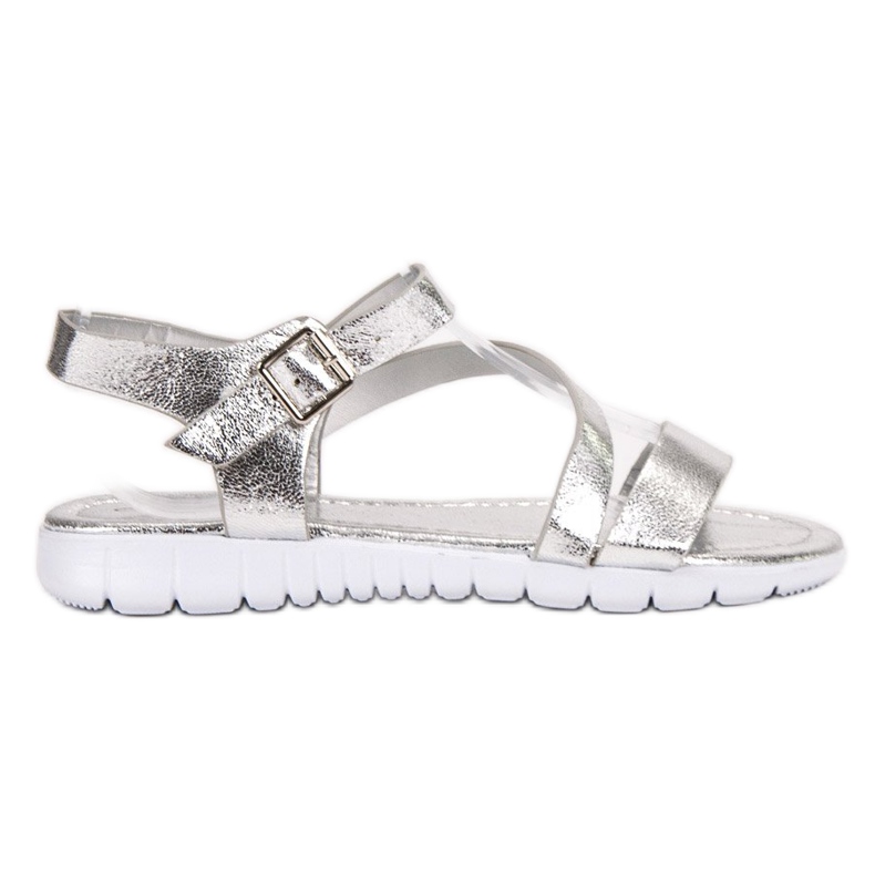 SHELOVET Sandálias de fivela cinza