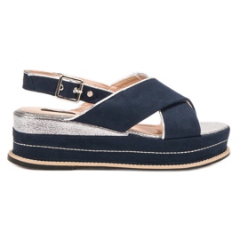 Lily Shoes Sandálias de fivela azul Lily Shoes Sandálias de fivela azul