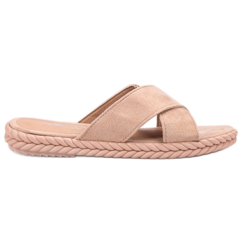 SHELOVET Chinelos de camurça castanho