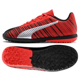 Chuteiras de futebol Puma One 5.4 Tt Jr. 105662 01 vermelho preto, vermelho