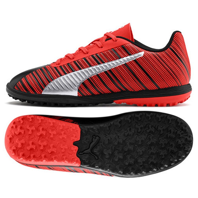 Chuteiras Puma One 5.4 Tt Jr 105662 01 multicolorido vermelho