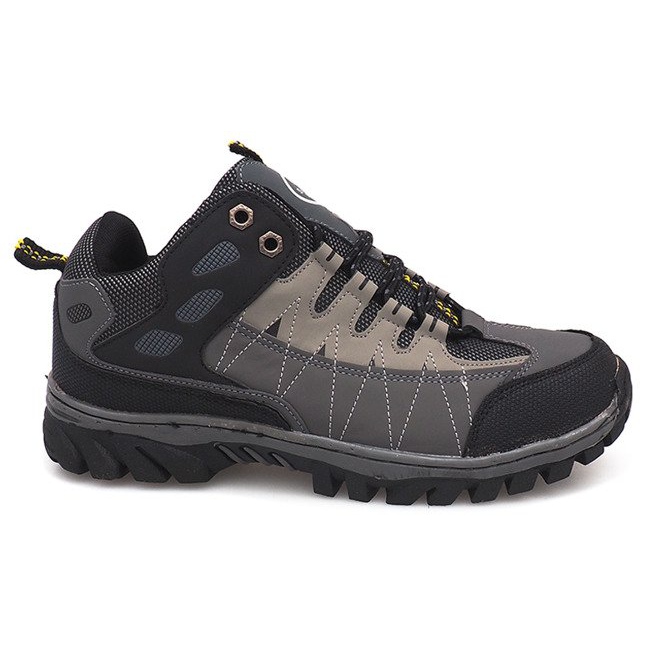 Sapatos de trekking masculinos cinzentos M317 preto cinza multicolorido
