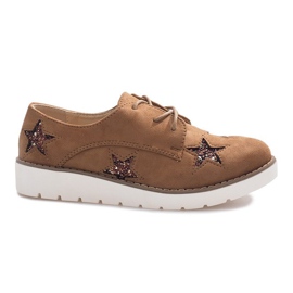 Big Star Mocassins de camelo com estrelas grandes marrom