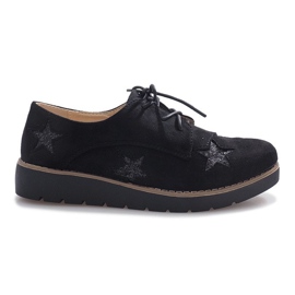 Big Star Mocassins pretos com estrelas grandes Big Star Mocassins pretos com estrelas grandes