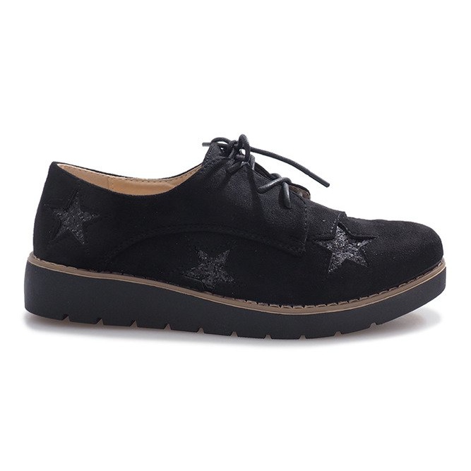 Big Star Mocassins pretos com estrelas grandes