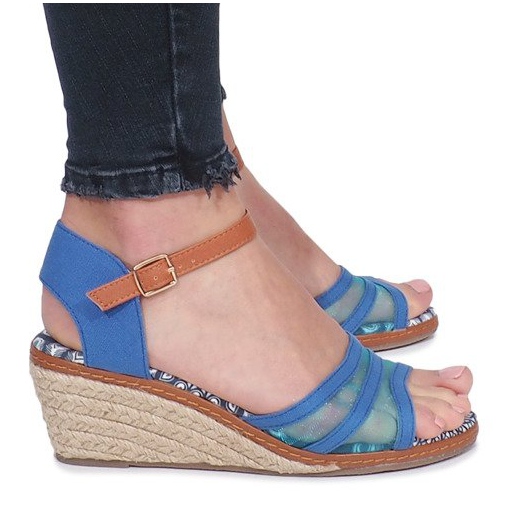 Sandálias azuis de salto baixo Monro azul