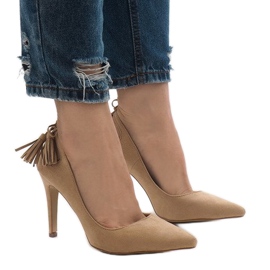 Salto de camurça camelo D-10 marrom