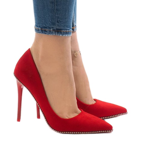 Salto alto Red Suede P-6378 vermelho