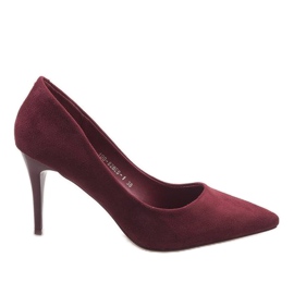 Estiletes de camurça clássico marrom 100-828ES-1 vermelho
