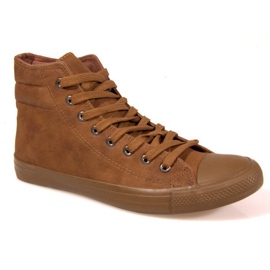 Sapatilhas de couro de cano alto 202 Camel castanho