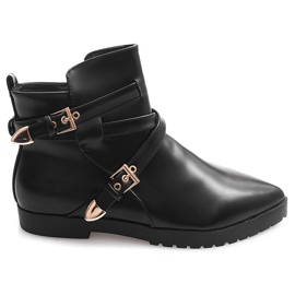 Botas Quentes Elegantes Com Fivela HW13 Preta preto