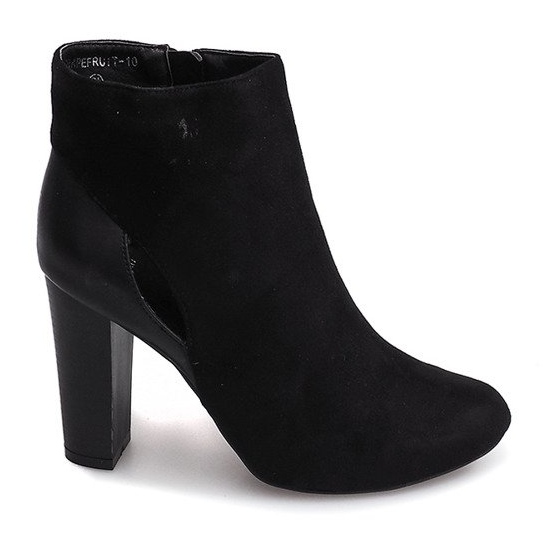 Botas de camurça em poste com zíper T-10 preto