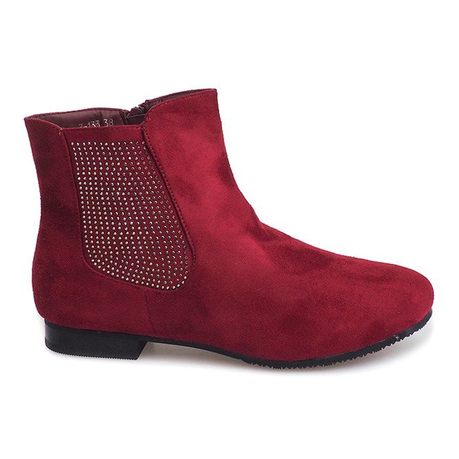 Botas de camurça Jodhpur 7-133 Claret vermelho