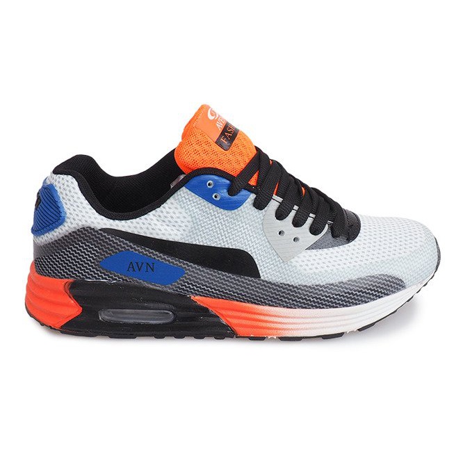 Tênis esportivos B49-3 Branco preto multicolorido