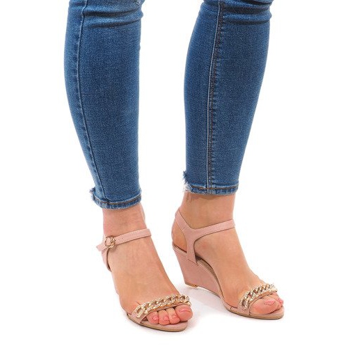 Sandálias de cunha 188-31 rosa