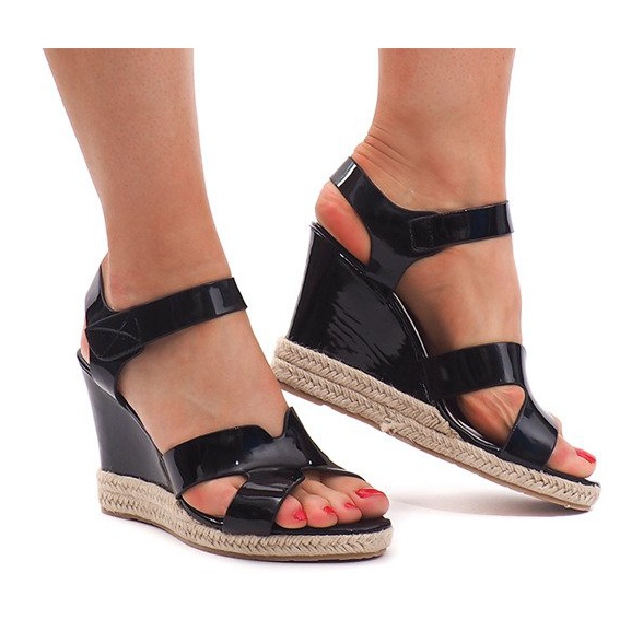 Sandálias de cunha 5H5670 pretas preto