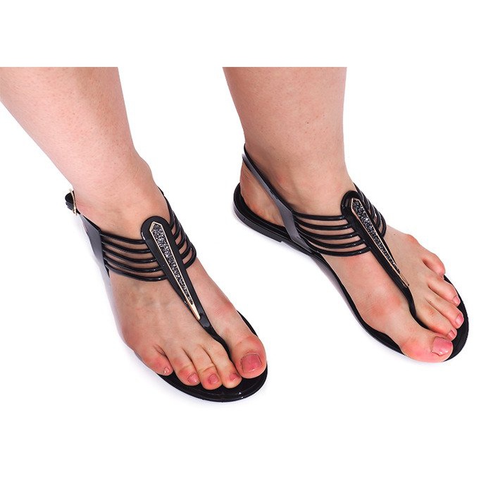 Sandálias Meliski com Cyrkoniami 001-356 Preto