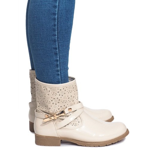 Botas Abertas Galochas Lacadas ZH650 Bege