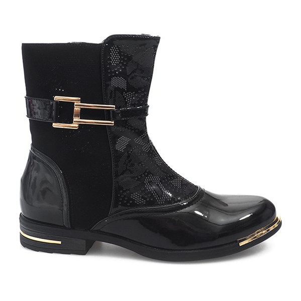 Botas Abertas Galochas Lacadas 6759-1 Preto