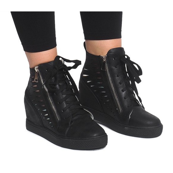 Tênis Openwork Wedge HQ881 Preto