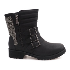 Botas Isoladas Com Fivela HQ42 Preta preto Botas Isoladas Com Fivela HQ42 Preta preto
