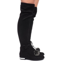 Botas de camurça Pompon G-41 Preto