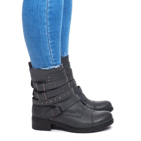 Botas quentes com fivela cinza M172
