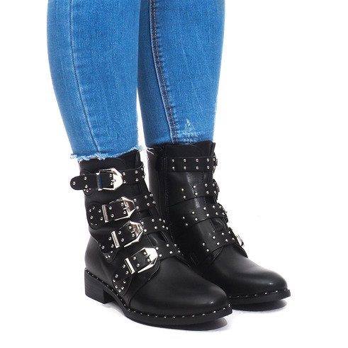 Botas Quentes Com Fivela 6205-1 Preta preto
