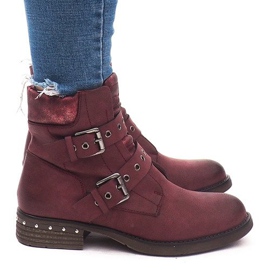 Botas Quentes Com Fivela M170 Winny vermelho