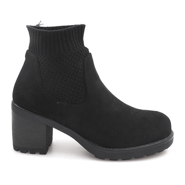 Botas quentes no calcanhar meia D2130 preta preto