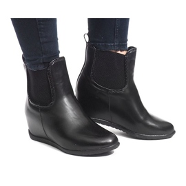 Botas Quentes em Cunha H9203 Pretas preto