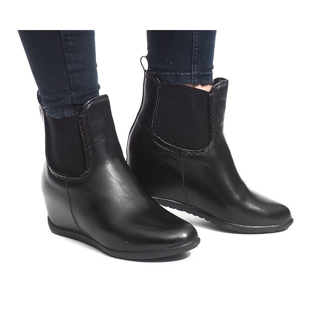 Botas Quentes em Cunha H9203 Pretas preto