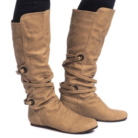 Marrom Botas com isolamento alto E0362-7 Beige