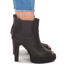 Abra as botas em um posto B2901-PB Gray cinza Abra as botas em um posto B2901-PB Gray cinza