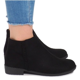 Botas de camurça com zíper 99-387 preto